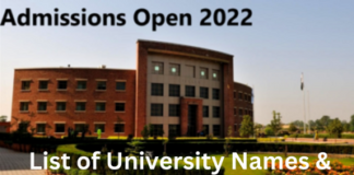 List of University Names & Last Date to Apply