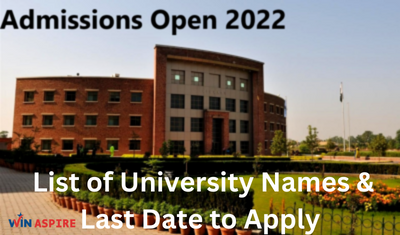 List of University Names & Last Date to Apply